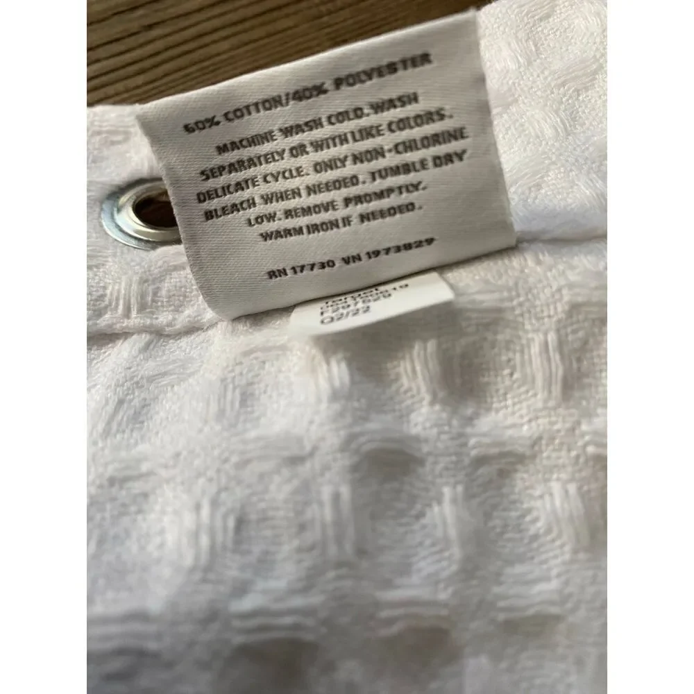 Threshold Thick Waffle Weave Sour Cream Color Shower Curtain